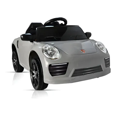 Carro Elétrico Infantil Cinza Bang Toys 12v Controle Remoto E Pedal Branco 127/220v