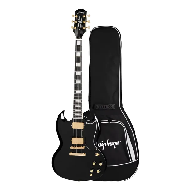 Guitarra Eléctrica EpiPhone Sg Custom Ebony Con Funda