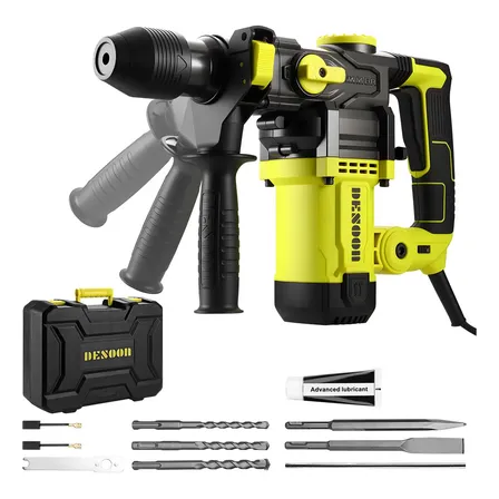 Martelete Perfurador Desoon 1500w Sds Plus 4,5j Concreto Alvenaria Verde-claro 127v 60hz