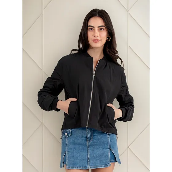 Chamarra Rompe Vientos Forever 21 Para Mujer Con Cremallera