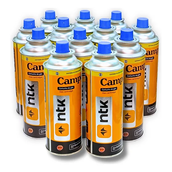 12 Latas Refil Gás Campgás Ntk 227g P/ Fogareiro Maçarico
