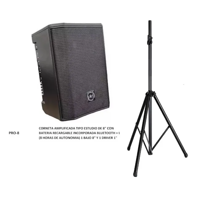 Corneta 8 Atd Amplificada Recargable Bluetooth + Paral Feur