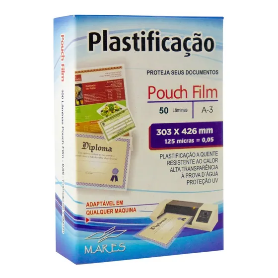 Plástico Para Plastificação A3 303x426x0,05mm 50un