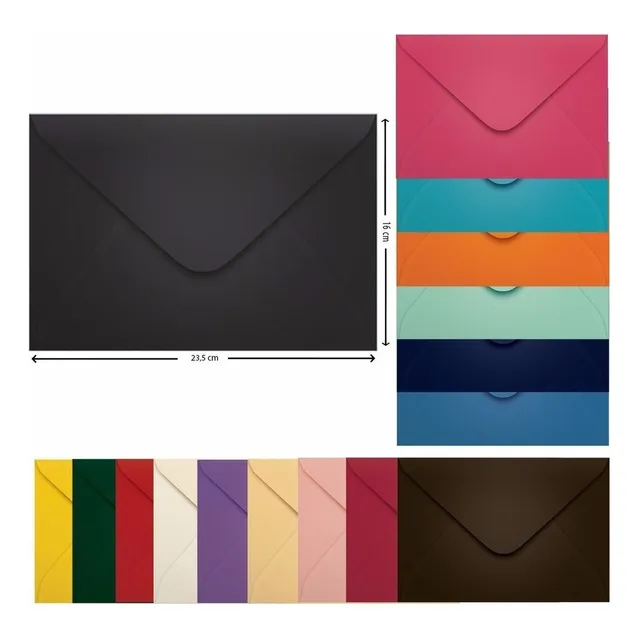 Envelope Convite Casamento Aniversário Colorido 16x23cm 50un