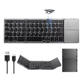 Mini Teclado Inalámbrico Bt Plegable Con Panel Táctil Con Ñ Mini Teclado Inalámbrico Bt Plegable Con Panel Táctil Con Ñ