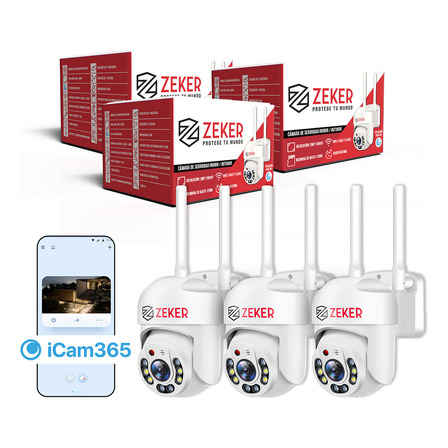 Pack X3 Cámaras De Seguridad Wifi Exterior Impermeable Zeker 2mp 5g Vision Nocturna Audio Bidireccional 128gb Pack X3 Cámaras De Seguridad Wifi Exterior Impermeable Zeker 2mp 5g Vision Nocturna Audio Bidireccional 128gb