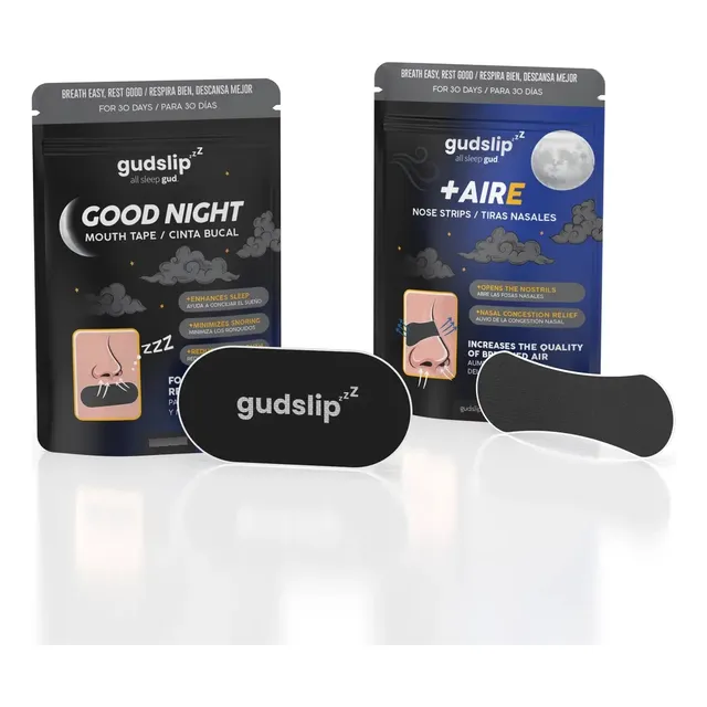 Pack Sueño Reparador Gudslip® Tira Nasal + Cinta Bucal Noche