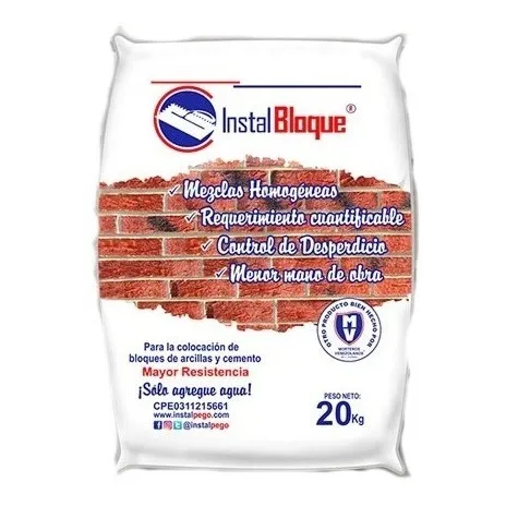 Instalbloque 20kg Mezcla P/pegar Bloque Morteros Venezolanos