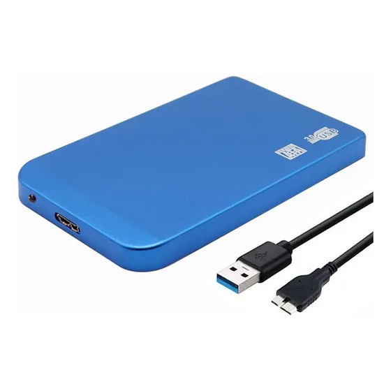 Caja Disco Duro 2.5in Usb3.0 Ssd Hdd 5gbps 3tb Portatil Azul