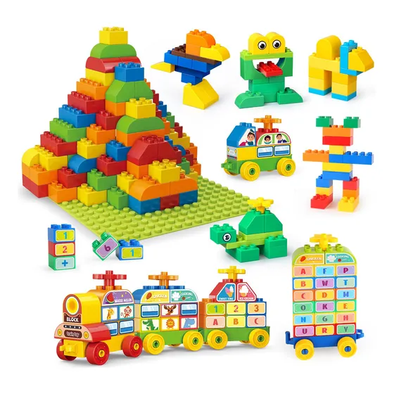 Vconejo Juego De Ladrillos De Construcción 155 Piezas Mmg