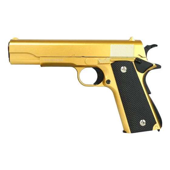 Pistola De Airsoft Spring Vg 1911-v14 Gold Metal 6mm  Rossi