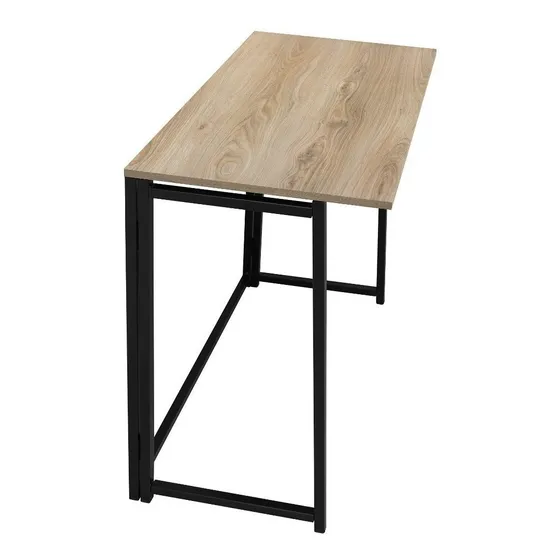 Escrivaninha Mesa Dobravel Ciplafe Link Tubo Preto Fosco Tampo Carvalho Montreal 0,80m