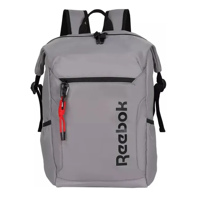 Mochila Reebok Bolsillo Frontal Con Llavero Portabotella Color Gris 60008