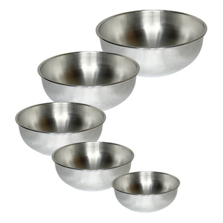 Kit 5 Peças Saladeira Tigela Alumínio Bacia Multiuso Bowl Kit 5 Peças Saladeira Tigela Alumínio Bacia Multiuso Bowl