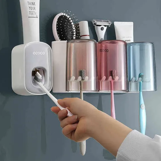 Soporte Para 6 Cepillos Con Dispensador Dental Ecoco