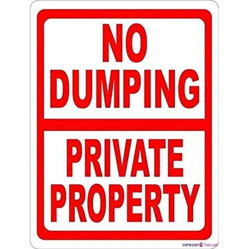 Placa Advertencia Calle No Dumping Private Property Prevent