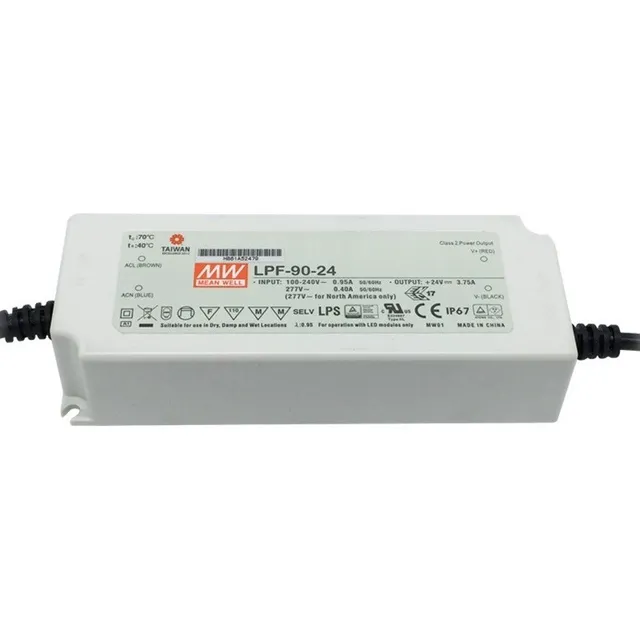 Fuente De Poder Meanwell Ip67 90w 24vcd Dim 0-10v Lpf-90d-24