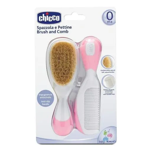 Cepillo Y Peine Chicco Rosado- Bebés Y Niños