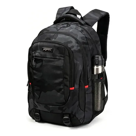 Mochila Unisex, Reforçada À Prova D'água Durável 45l Camufla Preto