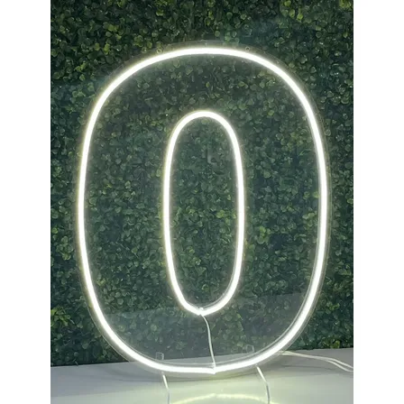 Número 0 Quente Ou Frio 50cm Painel, Neon Led, Decoração