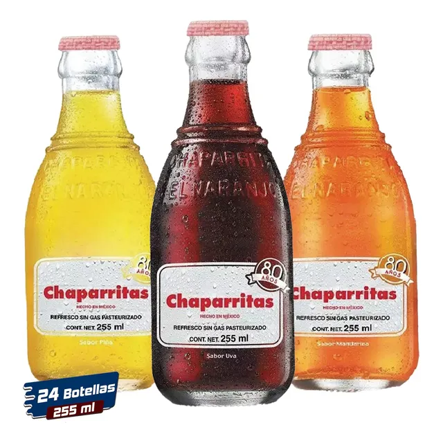 Refresco Chaparritas De Sabores 255 Ml - 24 Botellas Vidrio 