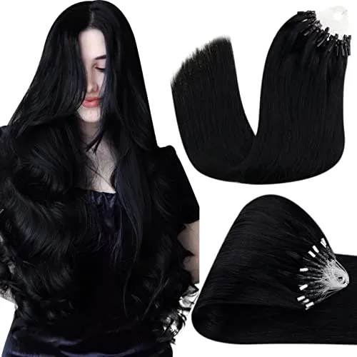 Hetto Negro Micro Cuentas Extensiones De Pelo Remy 3rl7i