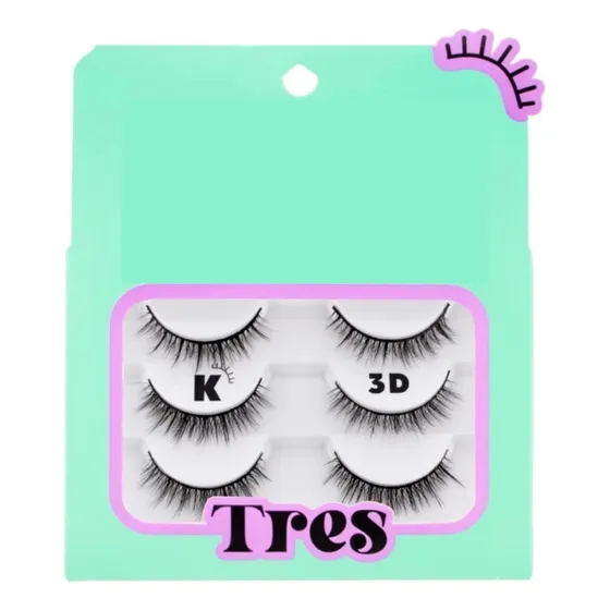 Trio De Pestañas Reutilizables Tres Kiki Lashes Color 3d