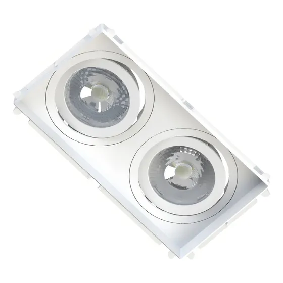 Kit 3 Spot Par20 Luminaria Duplo No Frame Embutido Recuado 127/220v
