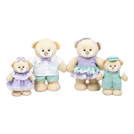 Ursos Pelúcia Decoração Bebe Quarto Infantil Festa 4 Peças