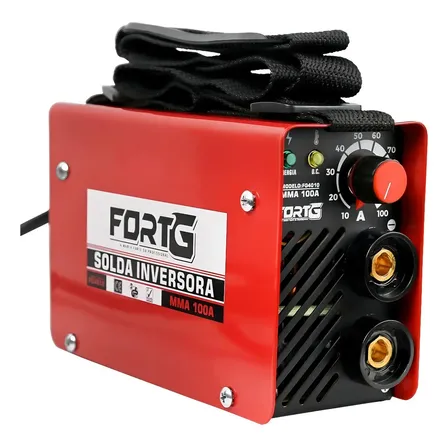 Máquina Inversora De Solda Mma 100a + Acessórios - Fortg Cor Vermelho Frequência 60 Hz 220v