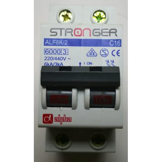 Interruptor Termomagnetico 2x16a  Alf6k2 C16 Stronger 
