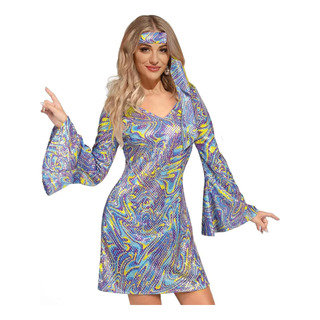 Clarisbelle Halloween Mujer Años 70 Go Go Traje De Los Años Clarisbelle Halloween Mujer Años 70 Go Go Traje De Los Años