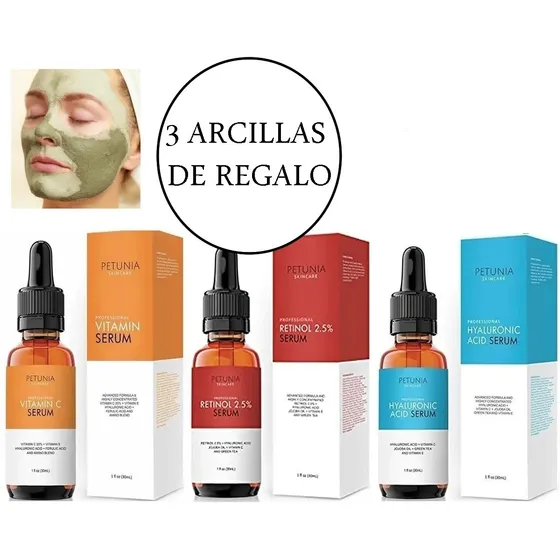 Serum Acido Hialuronico, Vitamina C Y Retinol, Skincare 30ml