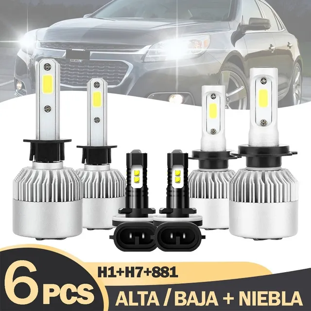 Luz Alta/baja/niebla Kit Faros Led 8000lm Para Chevrolet