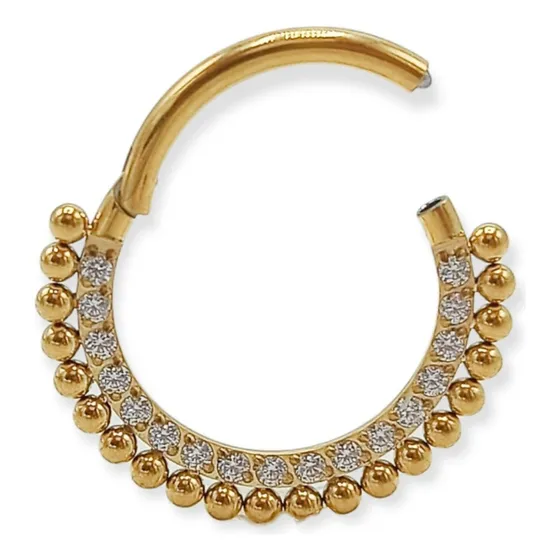 Piercing Septum F136 G23 Titanio Diadema Chapada Oro 18k Color Dorado