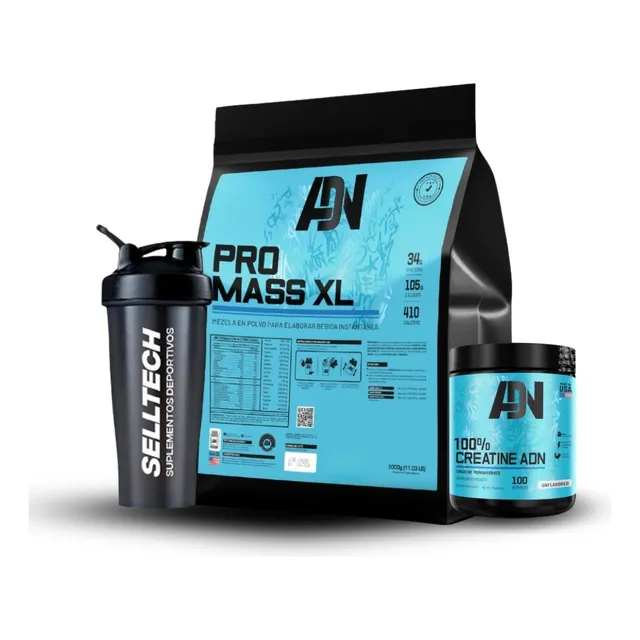 Pack Adn Pro Mass Xl 5kg Vainilla + Creadn 500gr