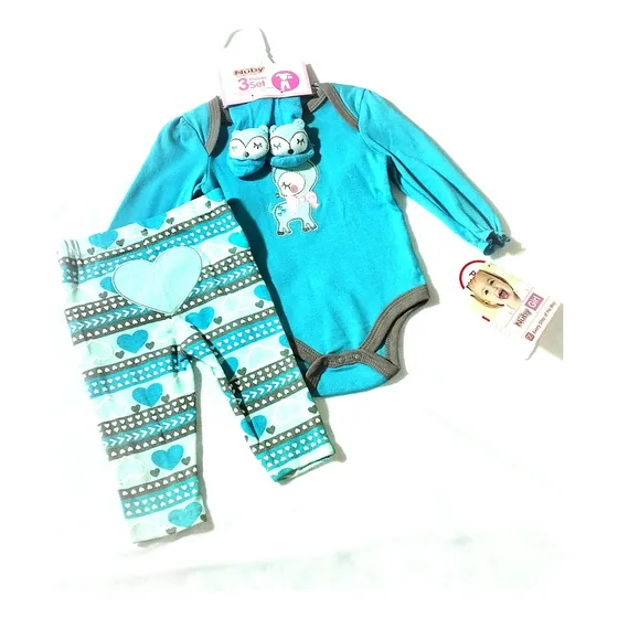 Body Mono Medias Sonajero Nuby Original 3 Piezas 