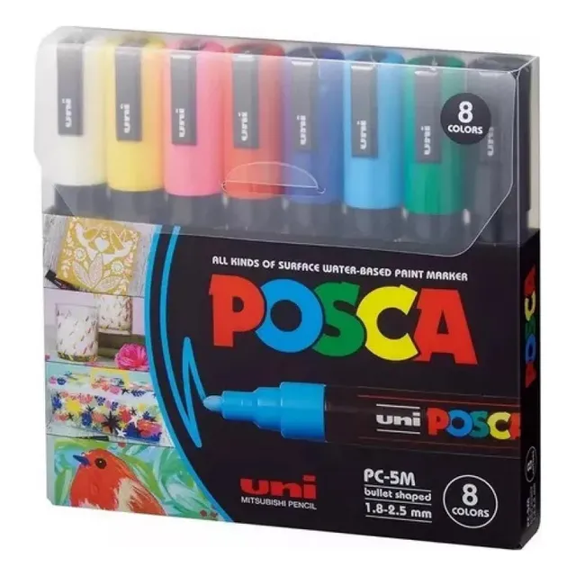 Rotuladores Posca Plumones 8 Colores 5 M Pc