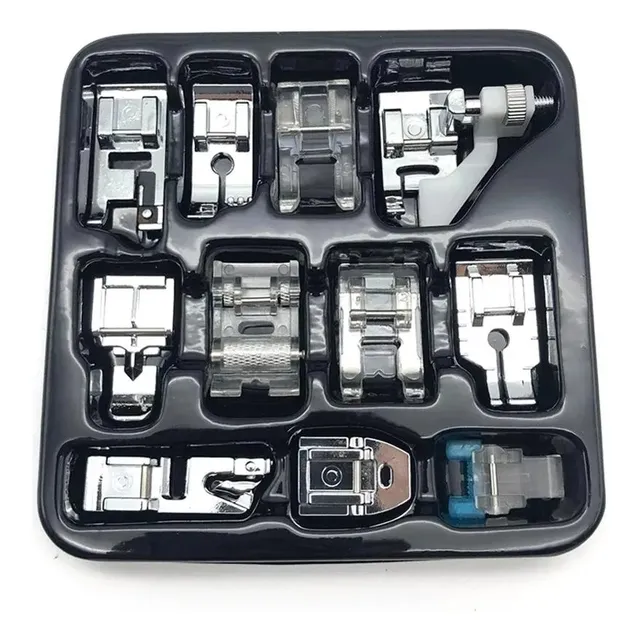 Kit X11 Pies Prensatelas Máquina De Coser Familiar Caña Baja
