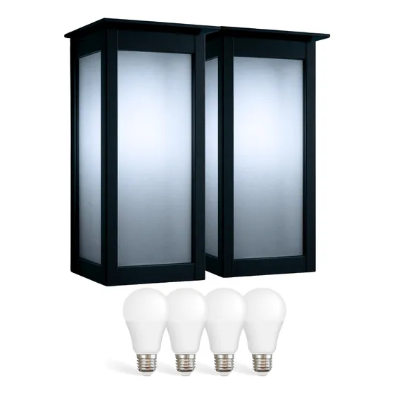 Pack X 2 Farol Exterior Grande 2 Luces + Led  *fabrica* 2001