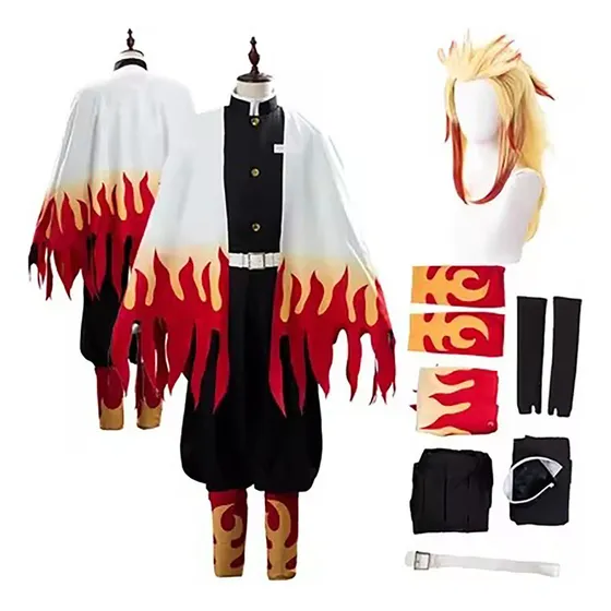 Barato Disfraz De Anime Demon Slayer Rengoku Kyoujurou