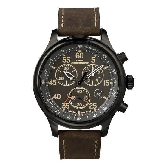Reloj Timex Texpedition: Correa De Cuero Y Cronógrafo