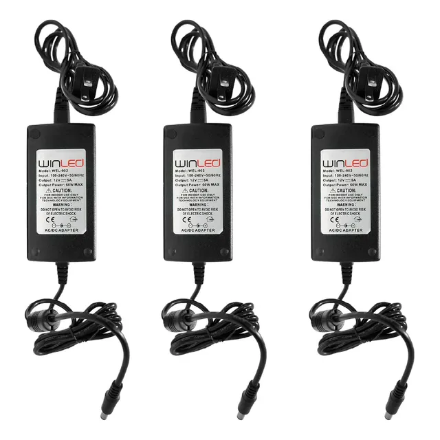 Eliminador De Voltaje Cd 12v A 5amp Interior Wel-002 3 Pzas