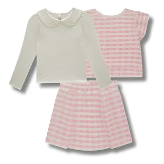 Conjunto Infantil Menina Kukie Charm Trio Blusa Colete Short Conjunto Infantil Menina Kukie Charm Trio Blusa Colete Short