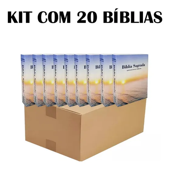 Kit 20 bíblias sagradas para evangelismo João Ferreira de Almeida tapa dura