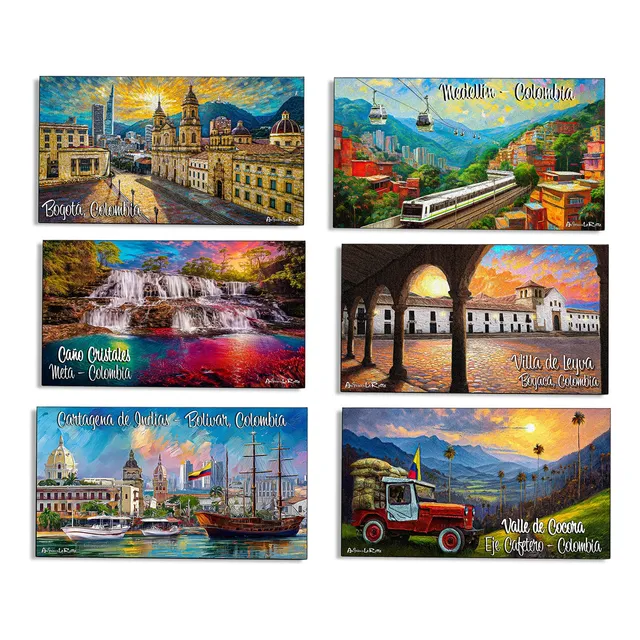 6 Imanes Decorativos Para Nevera Estilo Pintura Colombia