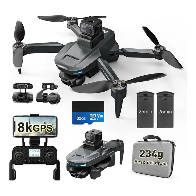Mini Dron Con Cámara 8k Profesional Sin Escobillas 2 Batería