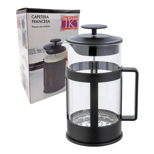 Cafetera Prensa Francesa 350ml A Embolo Vidrio Y Plastico