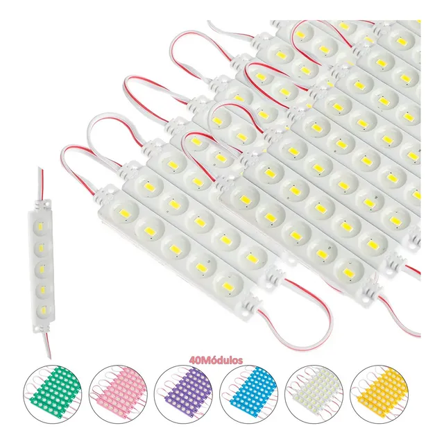 40 Módulo Tira De Led Iluminación Impermeable Multiusos 12v