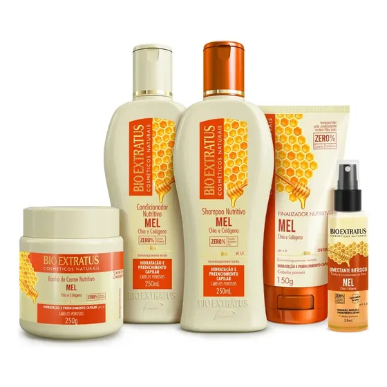 Kit Mel Nutritivo Bio Extratus Preenche Os Fios 5 Produtos